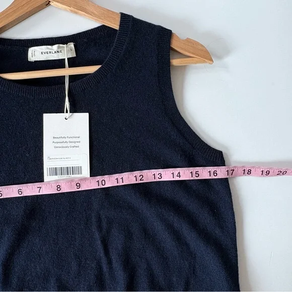 Everlane || The Classic Tank in Cashmere Navy Blue Small NWT - Picture 6 of 8